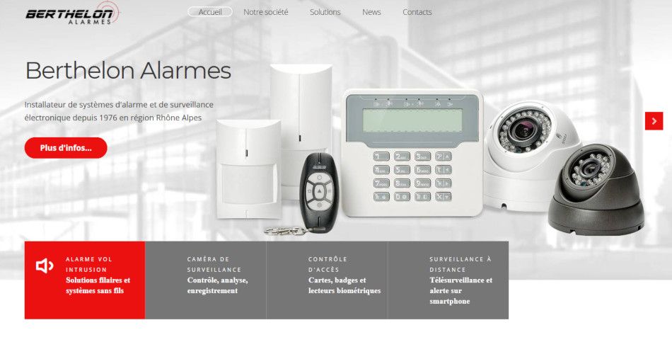 Nouveau site internet de berthelon alarmes à chambéry barberaz